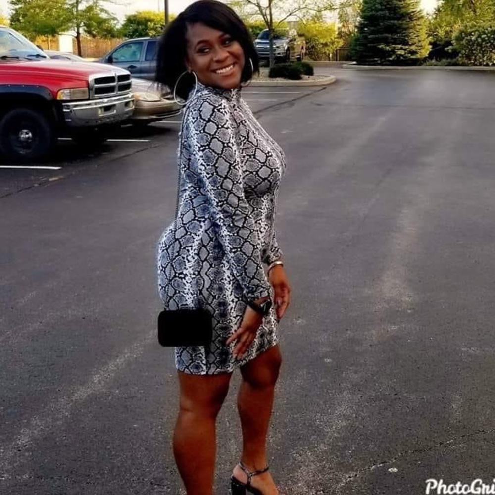 Fashion Nova Grey Snakeprint Dress